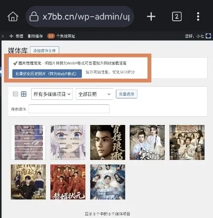 WordPress上传图片自动转换webp